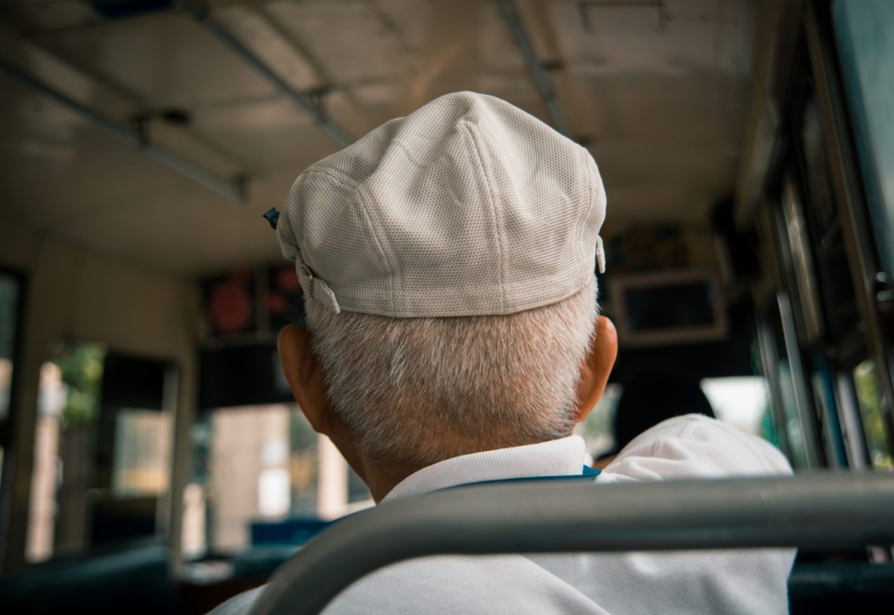 old man on bus